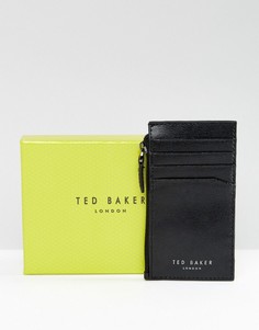Кожаная кредитница и бумажник на молнии Ted Baker Stichs - Черный