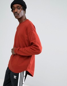 Красный длинный оверсайз-свитшот с асимметричным краем ASOS - Красный