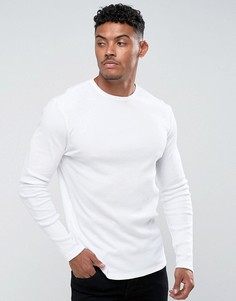 Белый лонгслив в рубчик River Island - Белый