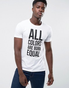 Футболка с надписью United Colors of Benetton - Белый