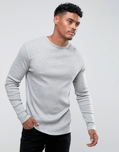 Серый лонгслив в рубчик River Island - Серый