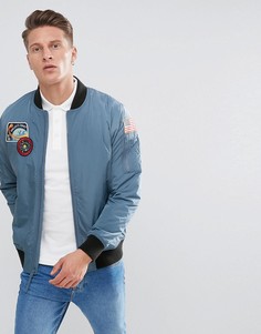 Синий бомбер Hollister Space - Синий