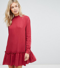 Выбеленное платье мини с оборками ASOS TALL - Красный