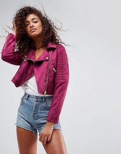 Байкерская куртка из искусственной замши ASOS - Красный