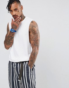 Длинная майка с асимметричным краем ASOS - Белый