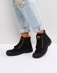 Черные ботильоны на плоской подошве Palladium Pampa - Черный