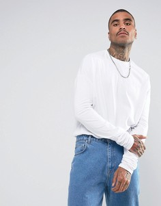 Оверсайз-лонгслив с узкими рукавами ASOS - Белый