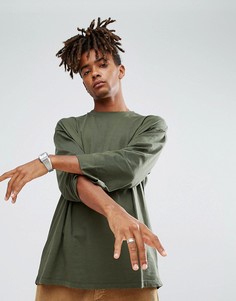 Оверсайз-футболка с отворотами на рукавах ASOS - Зеленый