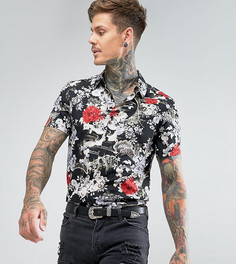 Рубашка классического кроя с цветочным принтом Reclaimed Vintage Inspired - Черный