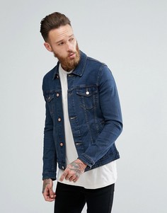Темная суперузкая джинсовая куртка ASOS - Синий