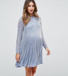 Приталенное платье для беременных ASOS Maternity - Синий