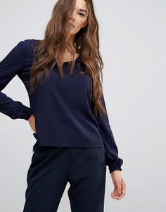Темно-синяя блузка с длинными рукавами Vero Moda - Темно-синий
