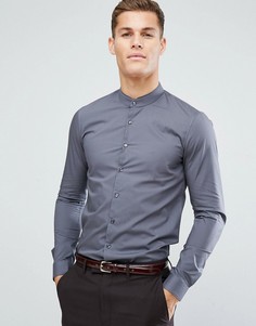 Супероблегающая строгая рубашка с воротником на пуговице Calvin Klein - Серый