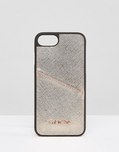 Чехол для Iphone 7 с оттенком металлик и логотипом Calvin Klein - Черный
