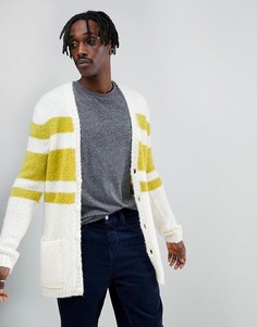 Вязаный кардиган средней плотности с полосками ASOS - Зеленый
