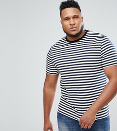 Сине-белая футболка в полоску ASOS PLUS - Темно-синий