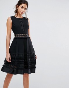 Платье со вставками и бахромой Ted Baker Olym - Черный