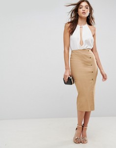 Юбка-карандаш с застежкой на кнопки ASOS - Розовый
