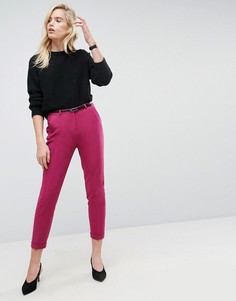 Классические узкие брюки-сигареты с ремнем ASOS - Розовый