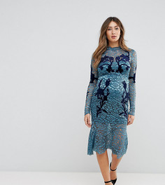 Кружевное платье с длинными рукавами и декоративной отделкой Hope &amp; Ivy Maternity - Синий