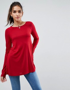 Свободный топ с длинными рукавами ASOS - Красный