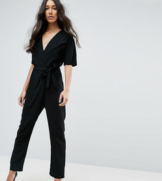 Комбинезон с запахом ASOS Tall - Черный