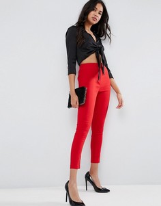 Облегающие брюки с завышенной талией ASOS - Красный