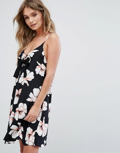 Платье с цветочным принтом на бретелях River Island - Мульти