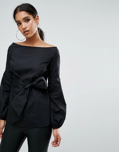 Топ с бантом River Island - Черный