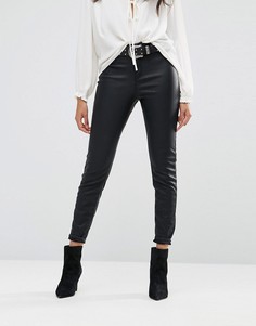 Облегающие брюки из искусственной кожи River Island - Черный