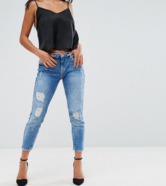Джинсы скинни с классической талией и рваной отделкой River Island Petite Alannah - Синий