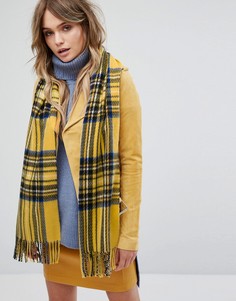 Шарф в клетку тартан с бахромой River Island - Желтый