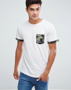 Футболка с карманом с камуфляжным принтом Jack &amp; Jones Originals - Белый