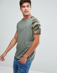 Футболка с рукавами реглан с камуфляжным принтом Jack &amp; Jones Originals - Зеленый