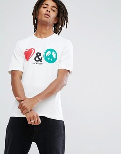 Футболка Love Moschino Peace and Love - Белый