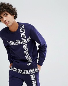 Свитер с логотипом Love Moschino - Темно-синий