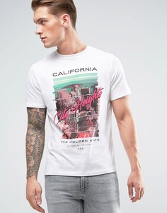 Белая футболка с принтом California River Island - Белый