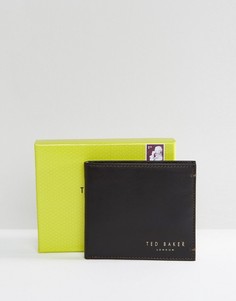Кожаный складной бумажник с отделением для монет Ted Baker Harvys - Коричневый