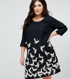 Свободное платье с вышивкой Junarose - Черный