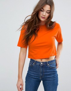 Короткая футболка свободного кроя ASOS - Оранжевый