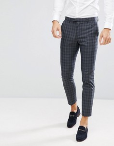Темно-серые брюки скинни в клетку River Island - Серый