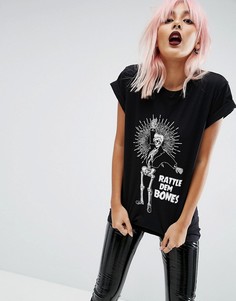 Футболка с принтом скелета ASOS HALLOWEEN - Черный