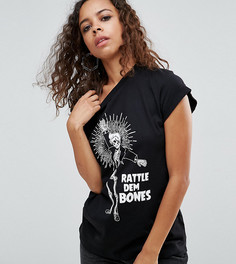 Футболка с принтом скелета ASOS PETITE HALLOWEEN - Черный