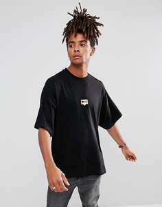 Оверсайз-футболка с блестящим принтом 99 лайков ASOS - Черный