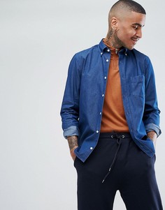 Синяя рубашка из шамбре с логотипом Aquascutum Redmond - Синий