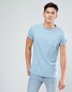 Голубая футболка с карманом River Island - Синий