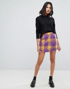 Мини-юбка в клетку с запахом PrettyLittleThing - Мульти