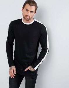 Черный лонгслив в полоску New Look - Черный