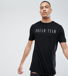 Удлиненная футболка с принтом Dream Team ASOS TALL - Черный