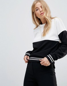 Свитшот в стиле колор блок New Look - Черный